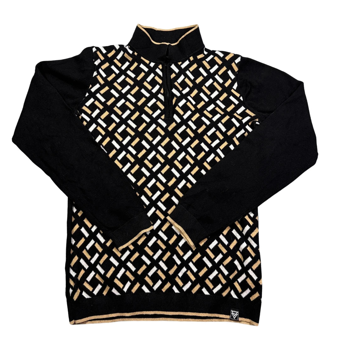 Boys® Black Quarter Zip Knit Sweater-XS