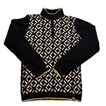Boys® Black Quarter Zip Knit Sweater-XS