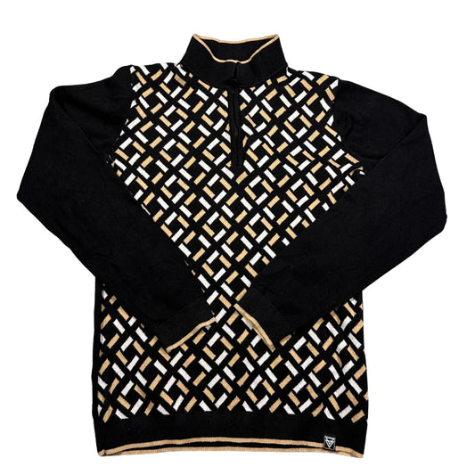 Boys® Black Quarter Zip Knit Sweater-XS