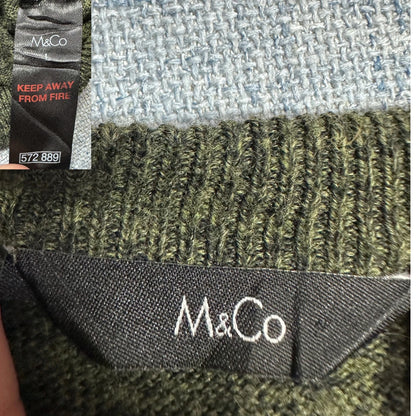 M&Co® Olive Crewneck Knit Sweater-L