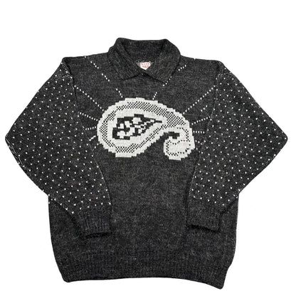 Unbranded Charcoal Graphic Knit Sweater-M