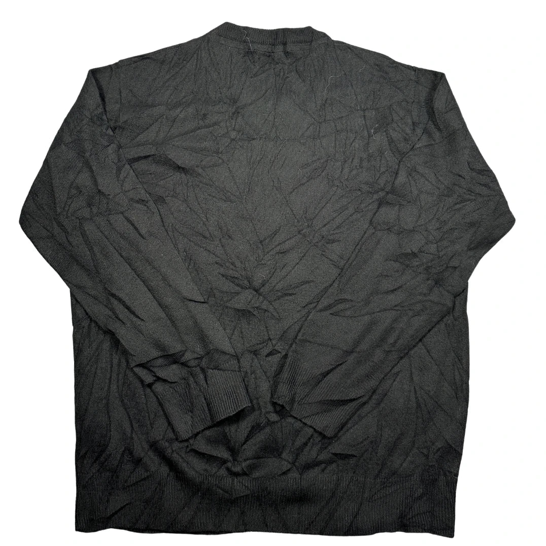 Pierre Cardin® Black Textured V Neck Sweater-M