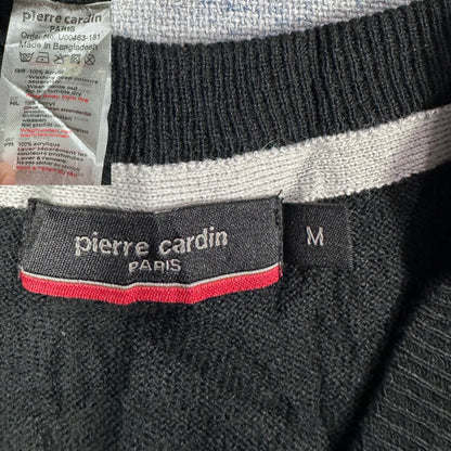 Pierre Cardin® Black Textured V Neck Sweater-M