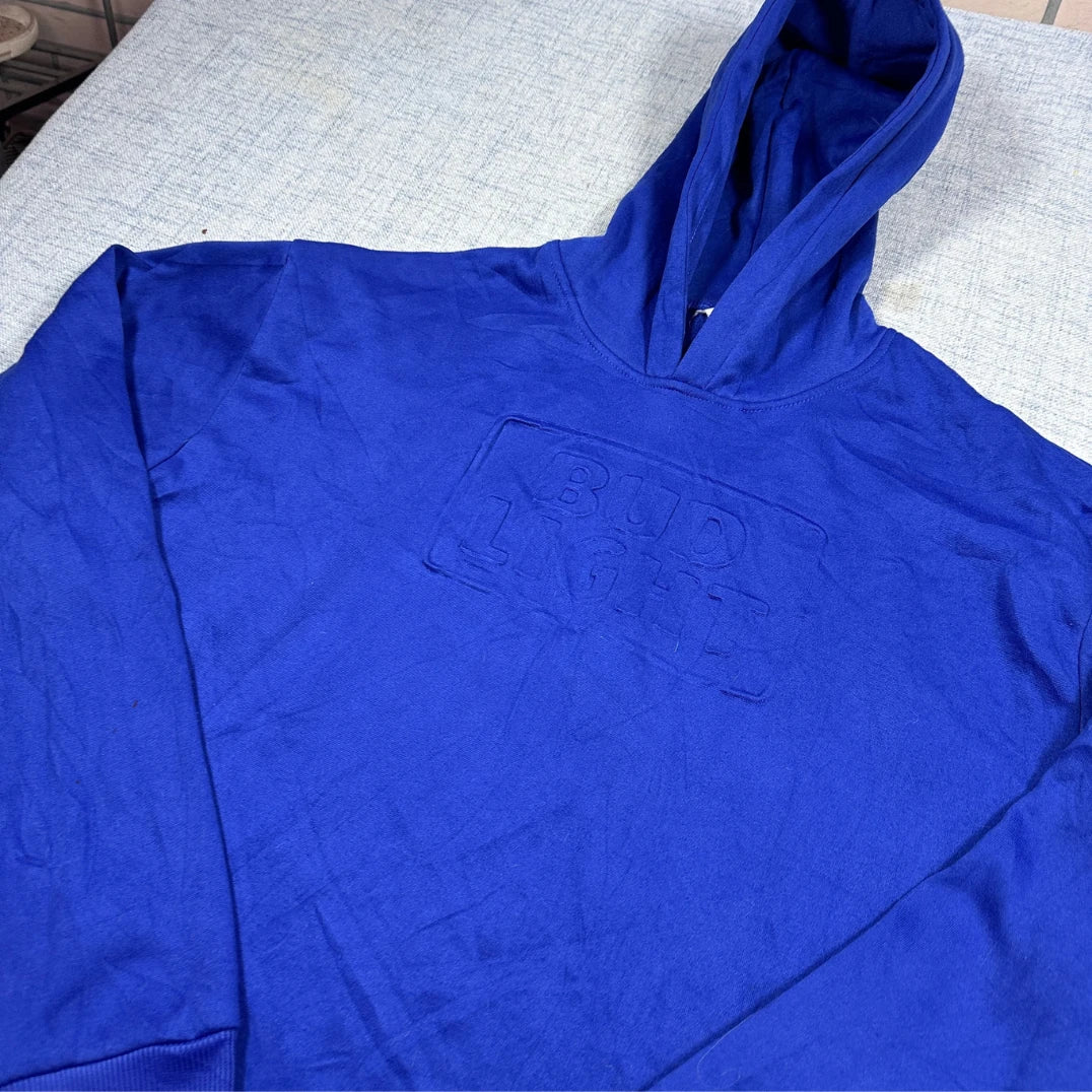 Unbranded Blue Pullover Hoodie Embossed-XL