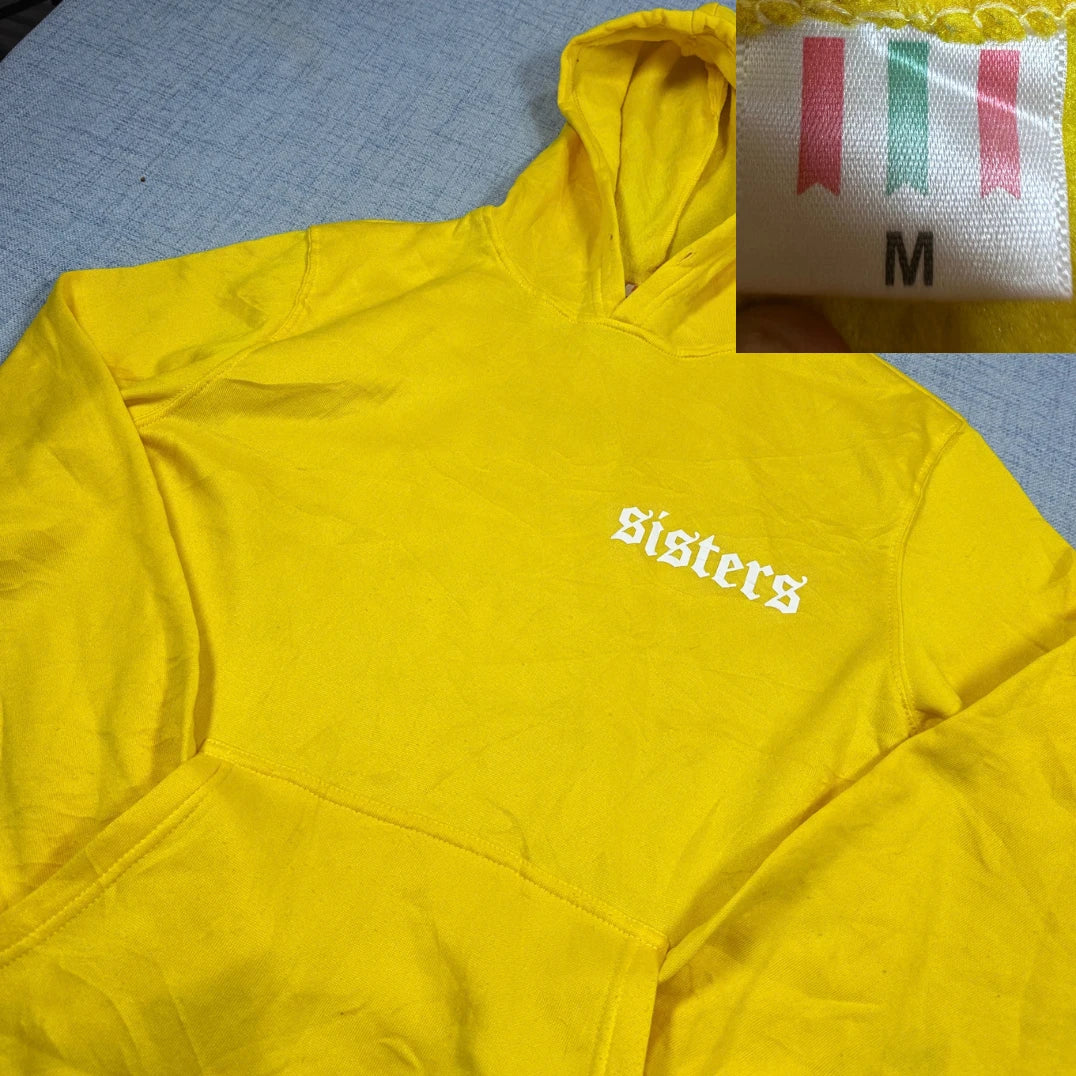 Unbranded Yellow Pullover Hoodie Sisters-M
