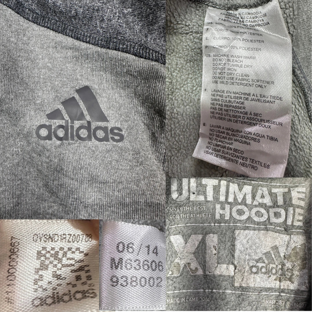 Adidas® Grey Ultimate Hoodie-XL