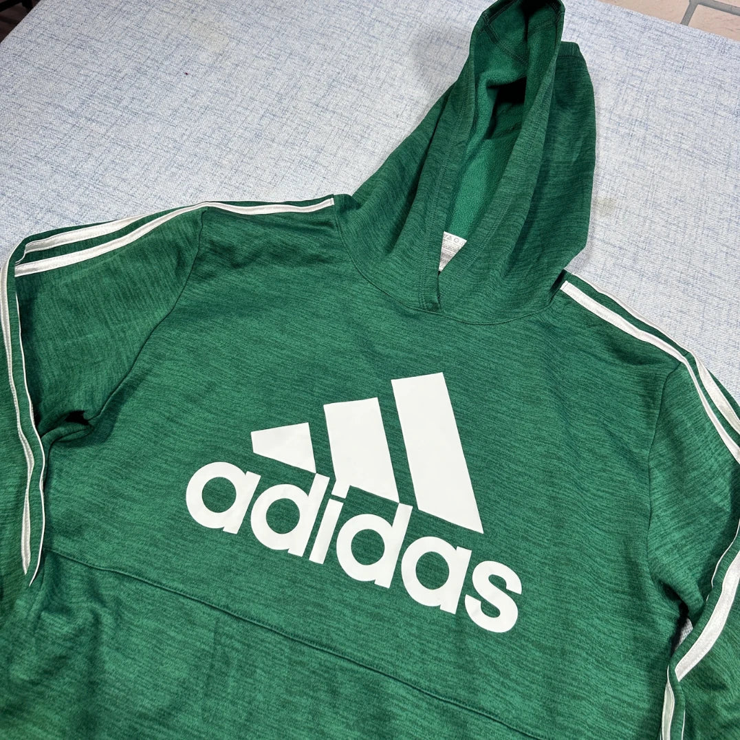 Adidas® Green Pullover Hoodie Logo-XL