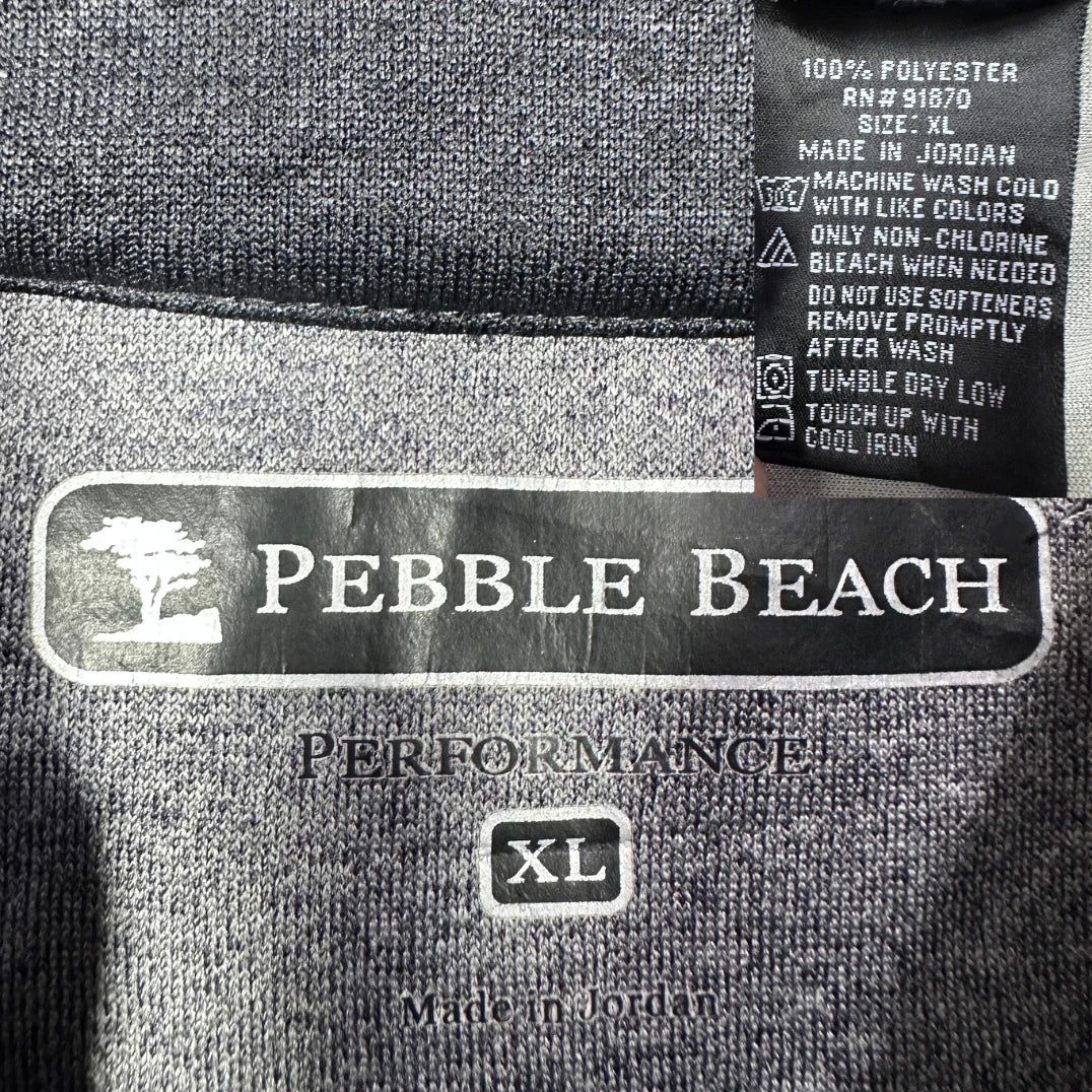 Pebble Beach® Gray Performance Track Jacket-XL