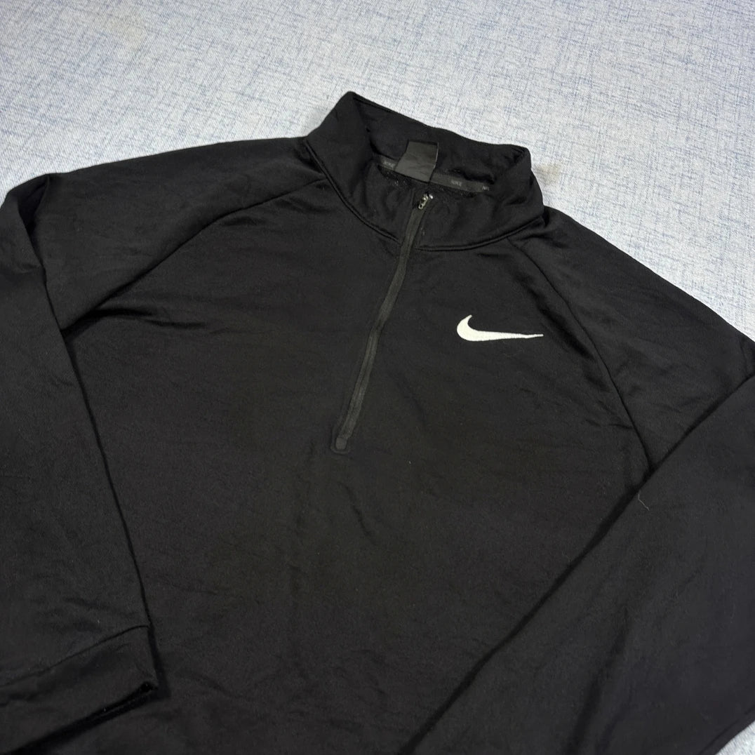 Nike® Black Dri Fit Quarter Zip-L