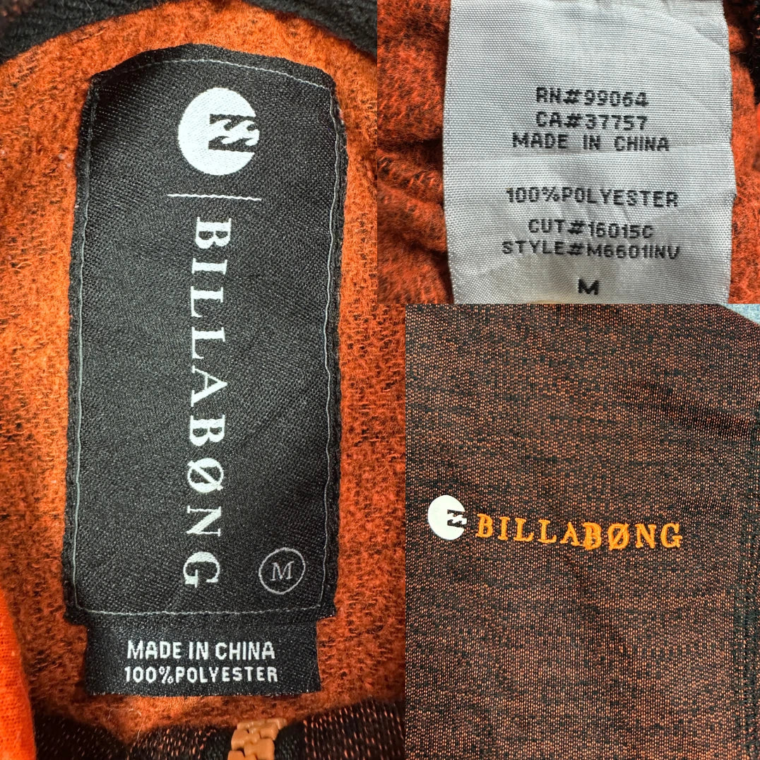Billabong® Orange Zip Hoodie Contrast-M