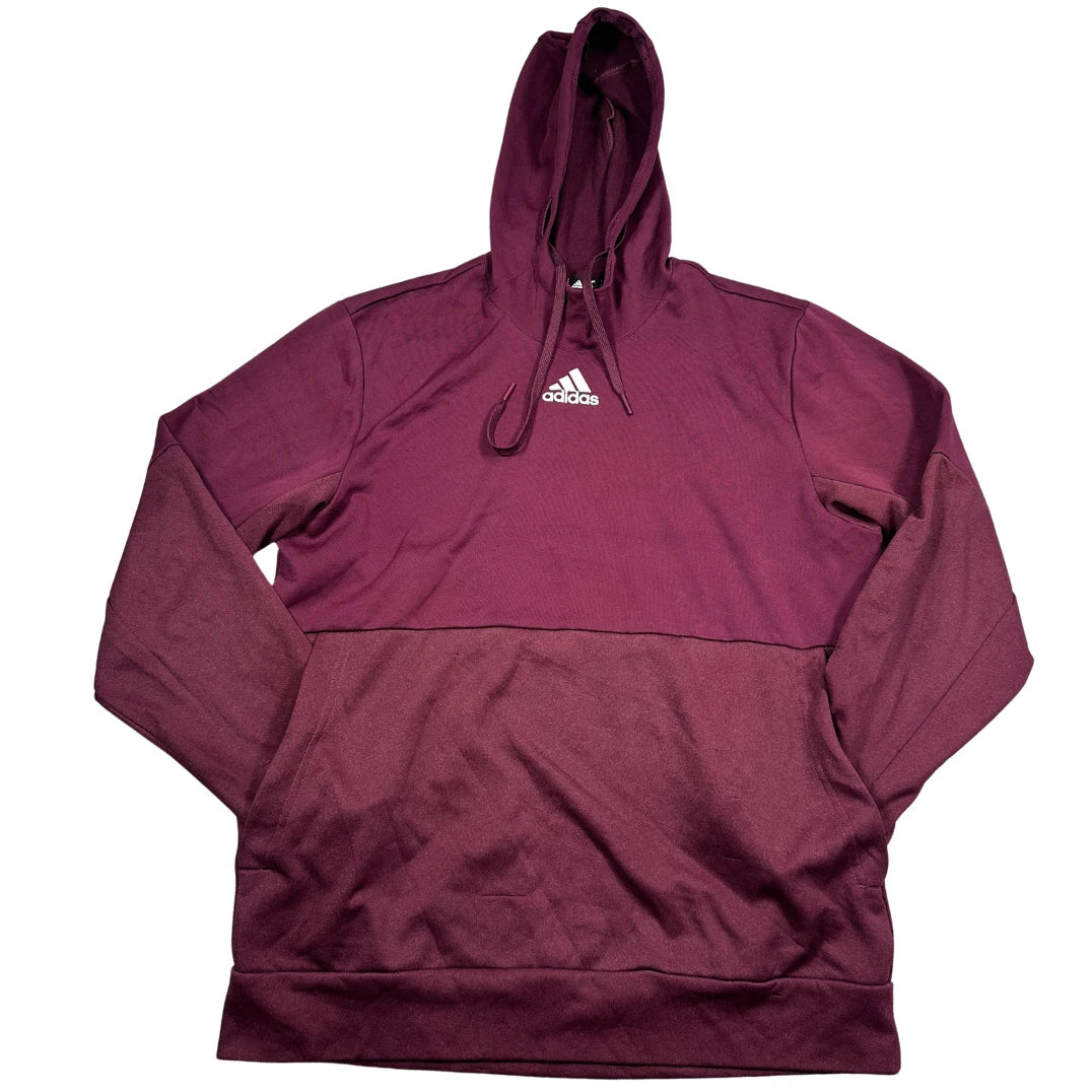 Adidas® Maroon Hooded Sweatshirt Logo-L