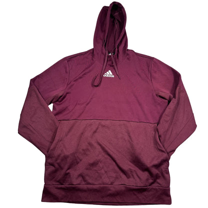 Adidas® Maroon Hooded Sweatshirt Logo-L