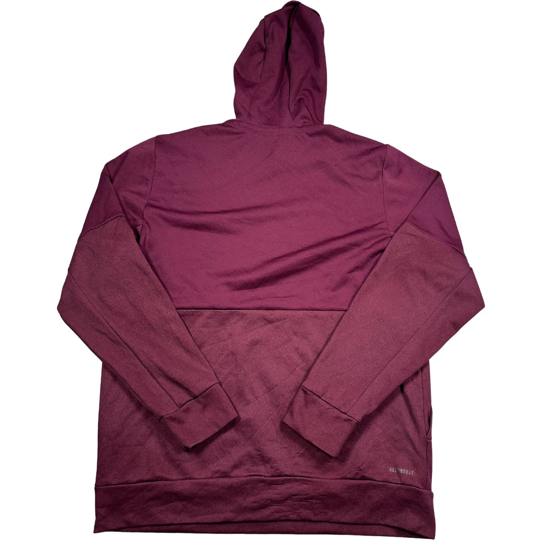 Adidas® Maroon Hooded Sweatshirt Logo-L