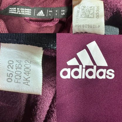 Adidas® Maroon Hooded Sweatshirt Logo-L