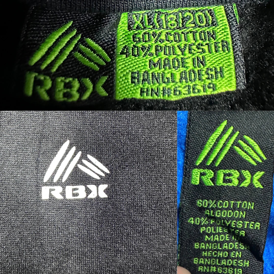 RBX® Black Zip Hoodie Contrast-YXL