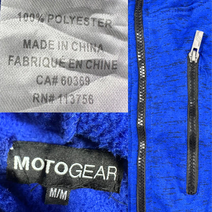 MotoGear® Blue Zip Hoodie Pocket-M
