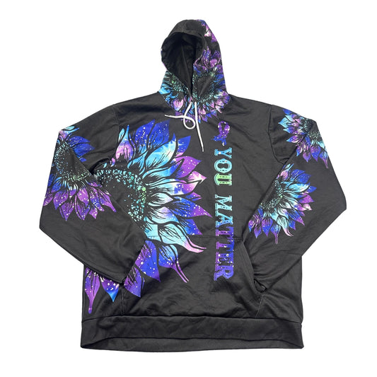 Unbranded Black Graphic Hoodie-L