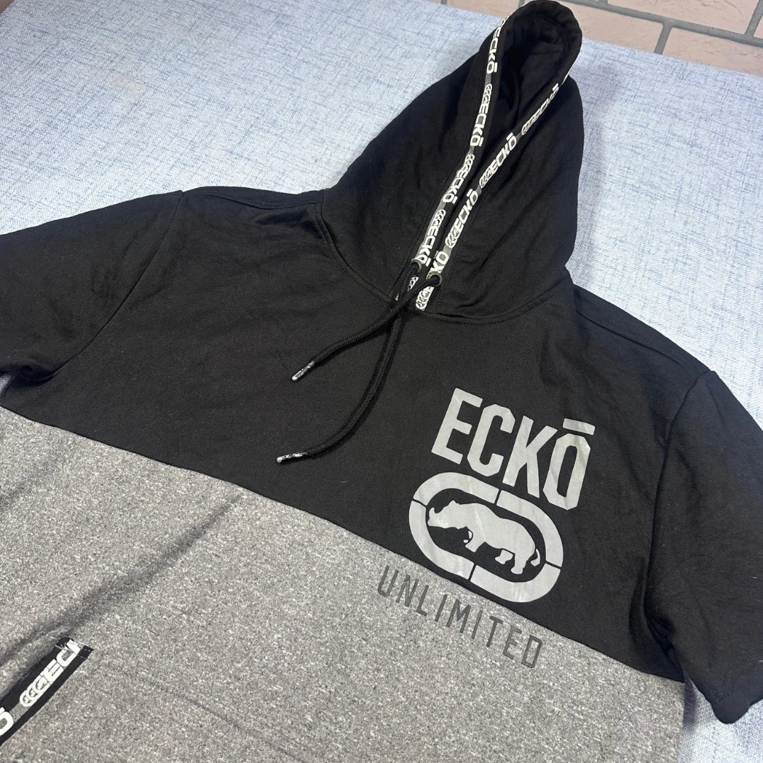 Ecko® Black Short Sleeve Hoodie-L