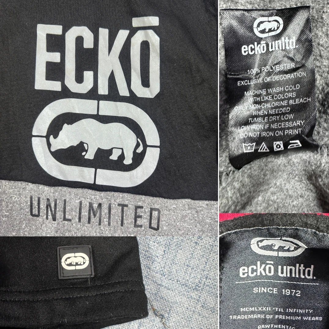 Ecko® Black Short Sleeve Hoodie-L