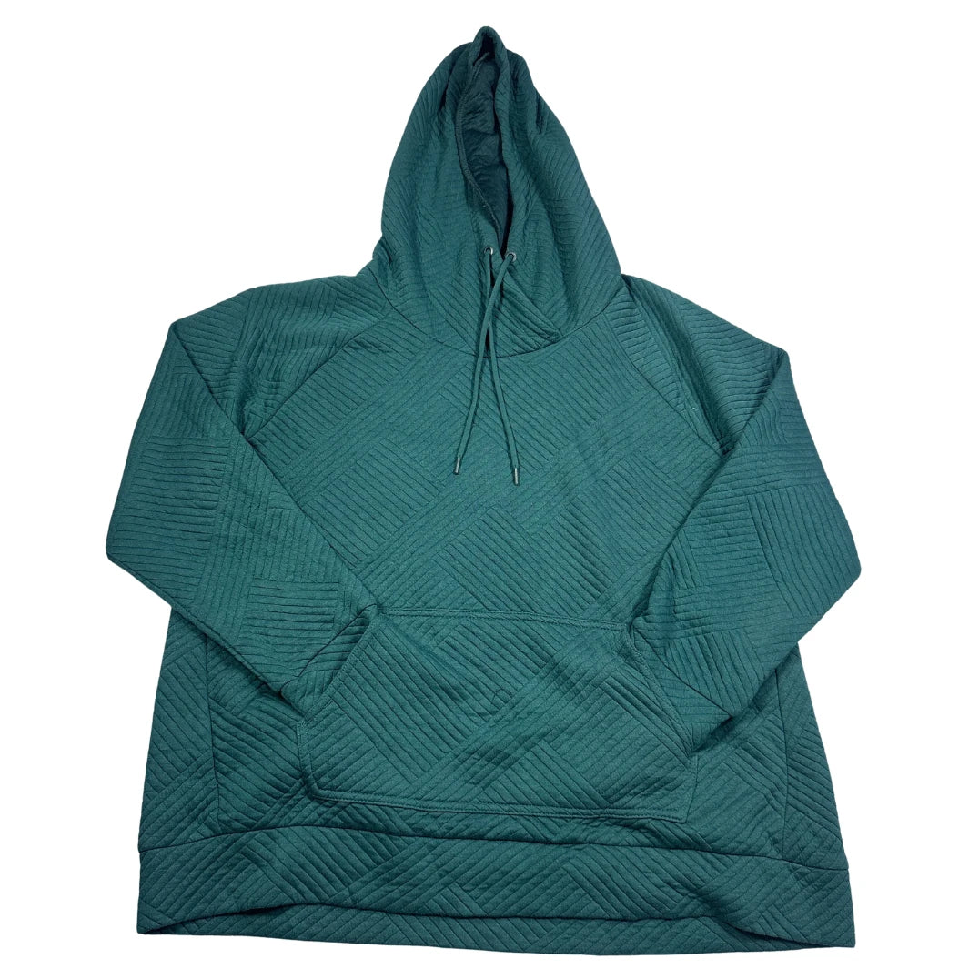 GreenTea® Green Textured Hoodie-2XL
