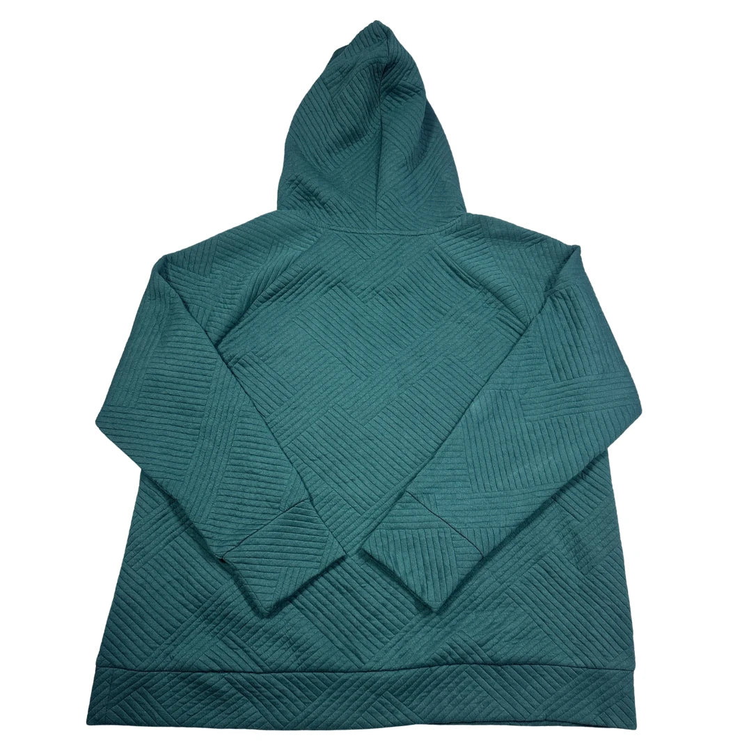 GreenTea® Green Textured Hoodie-2XL
