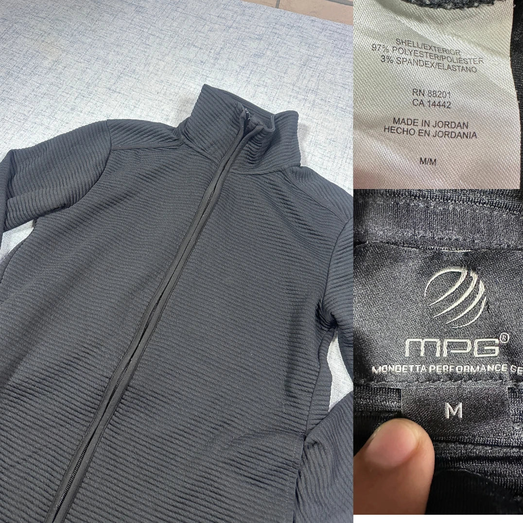 MPG® Black Ribbed Track Jacket-M