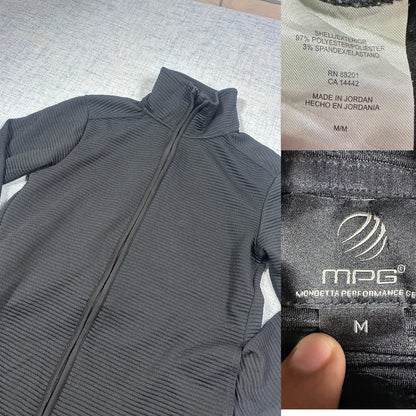 MPG® Black Ribbed Track Jacket-M