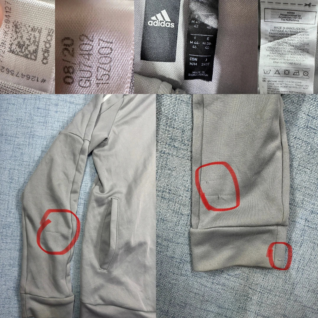 Adidas® Gray Track Jacket Three Stripe-S