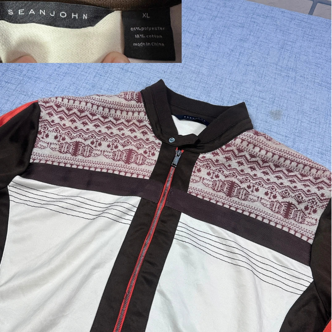 Sean John® Brown Pattern Track Jacket-XL