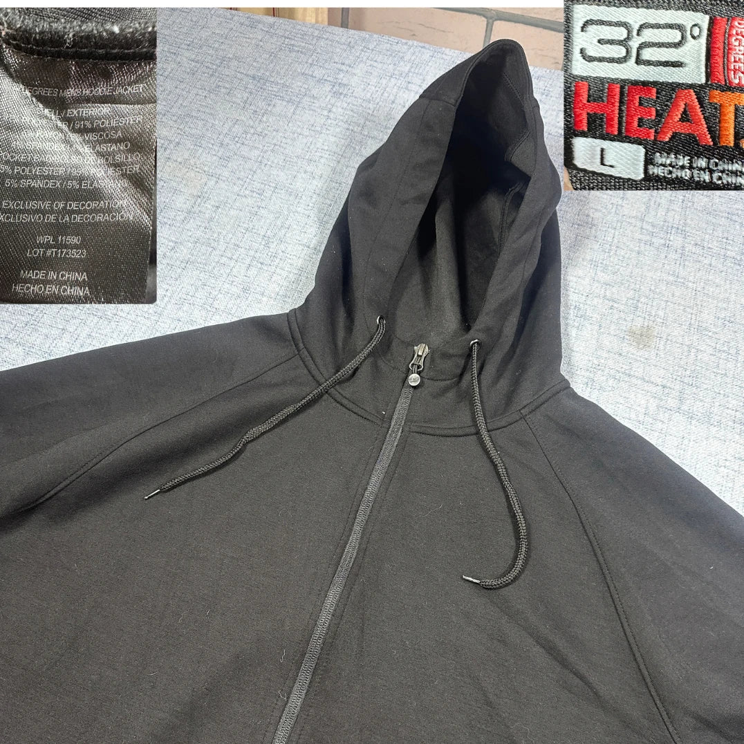 32 Degrees Heat® Black Hooded Jacket-L