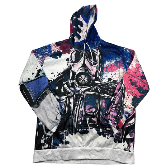 Unbranded Multicolor Gas Mask Graphic All Over Print Hoodie-L