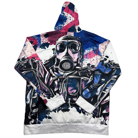 Unbranded Multicolor Gas Mask Graphic All Over Print Hoodie-L