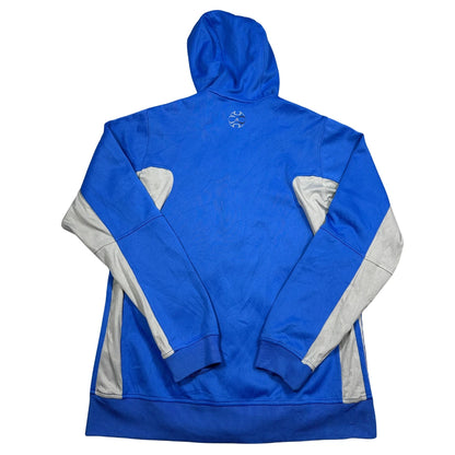 Adidas® Blue Grey Full Zip Hoodie Three Stripe-L
