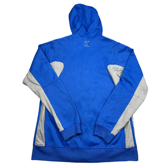 Adidas® Blue Grey Full Zip Hoodie Three Stripe-L