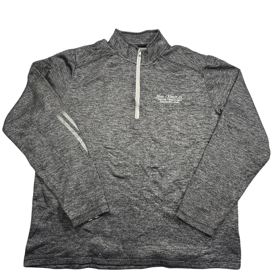 Adidas® Gray Quarter Zip Pullover-M