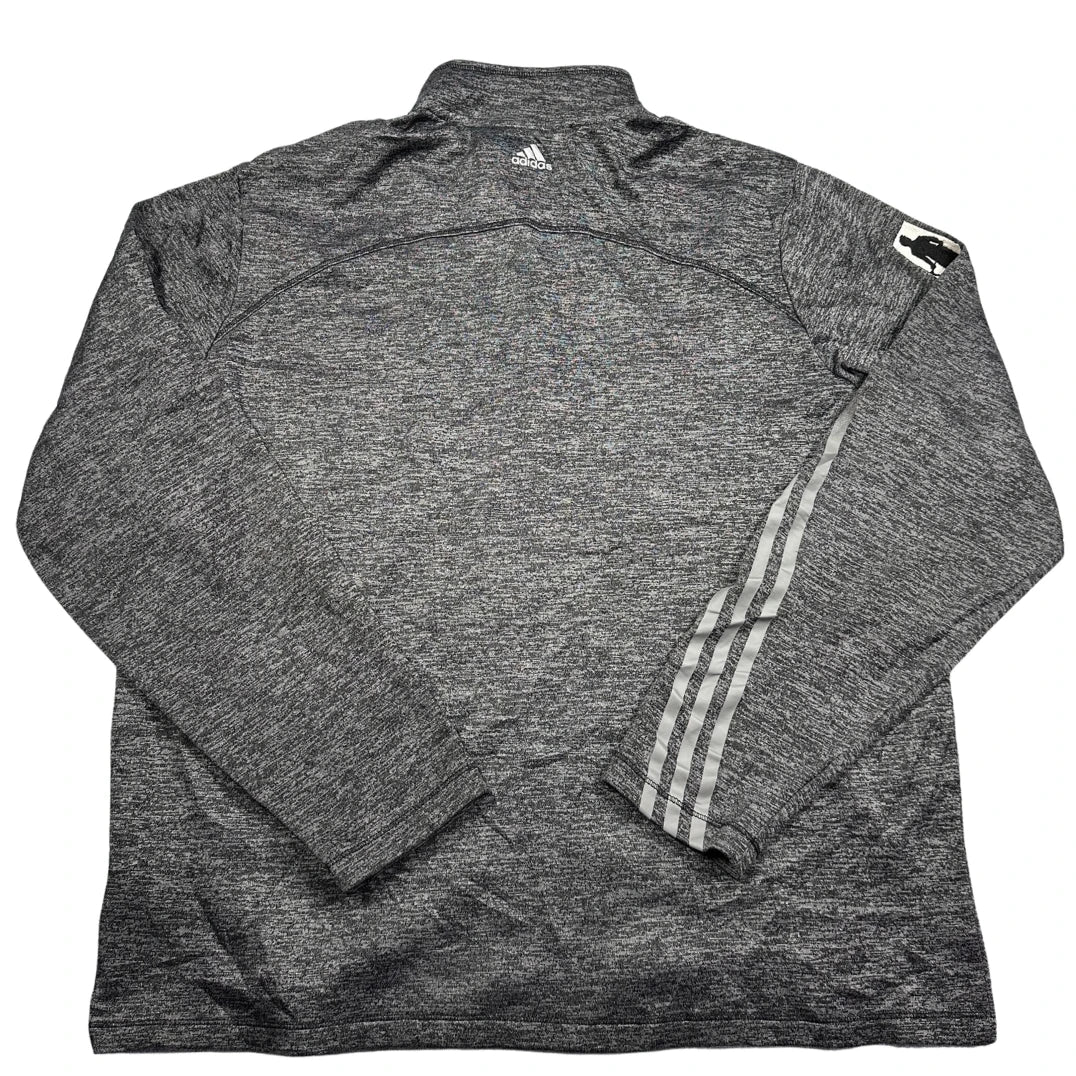 Adidas® Gray Quarter Zip Pullover-M