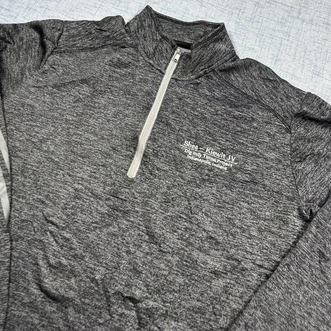 Adidas® Gray Quarter Zip Pullover-M