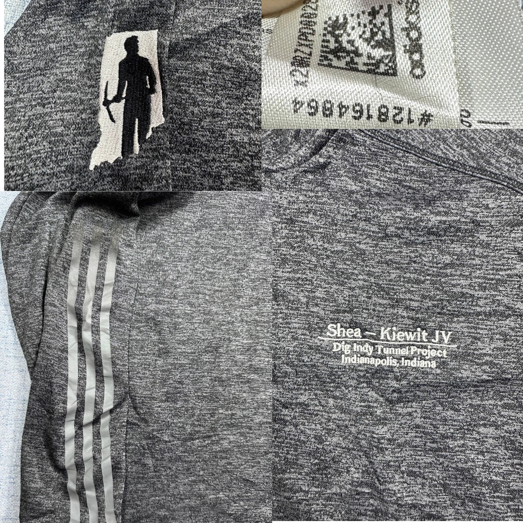 Adidas® Gray Quarter Zip Pullover-M