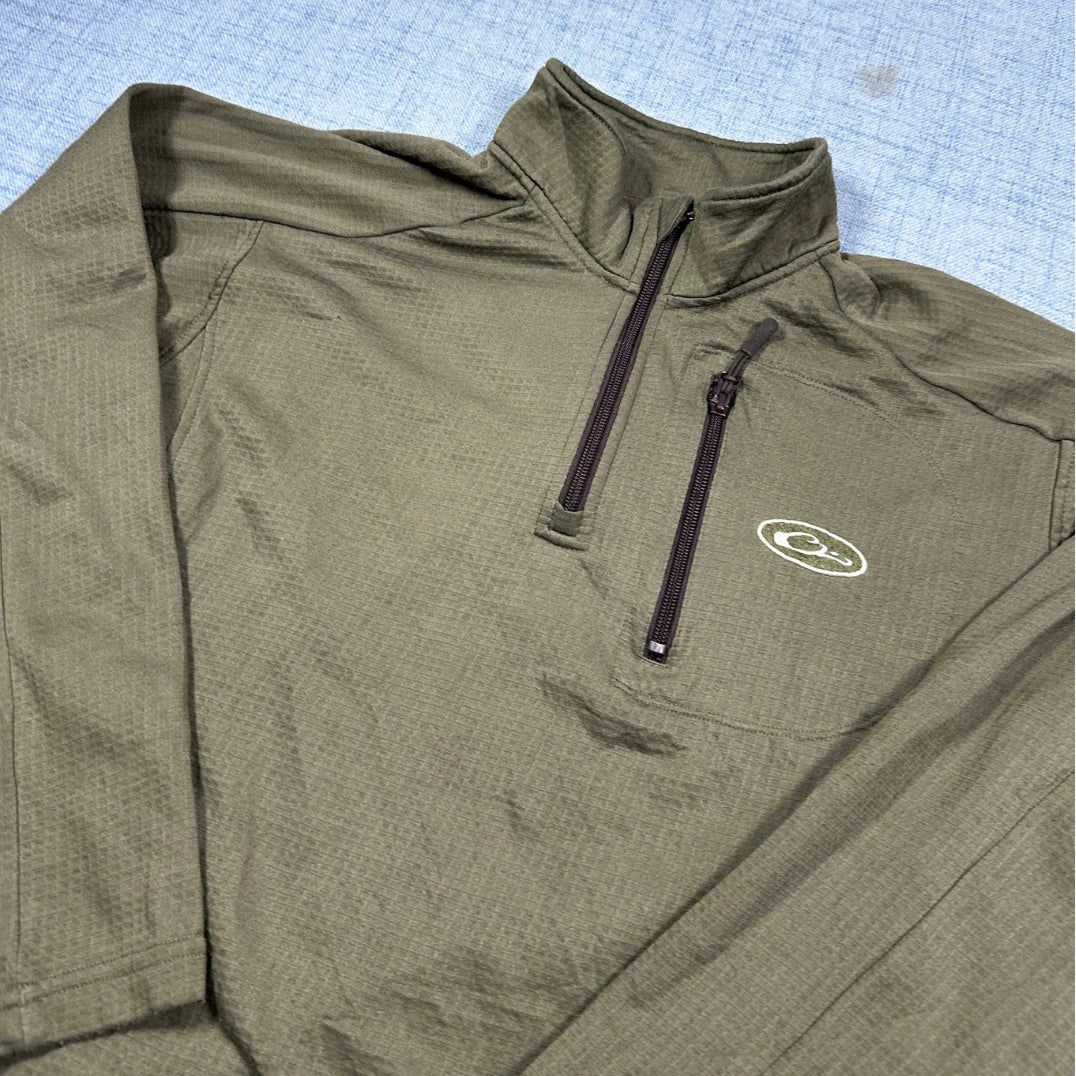 Drake® Olive Quarter Zip Pullover-S