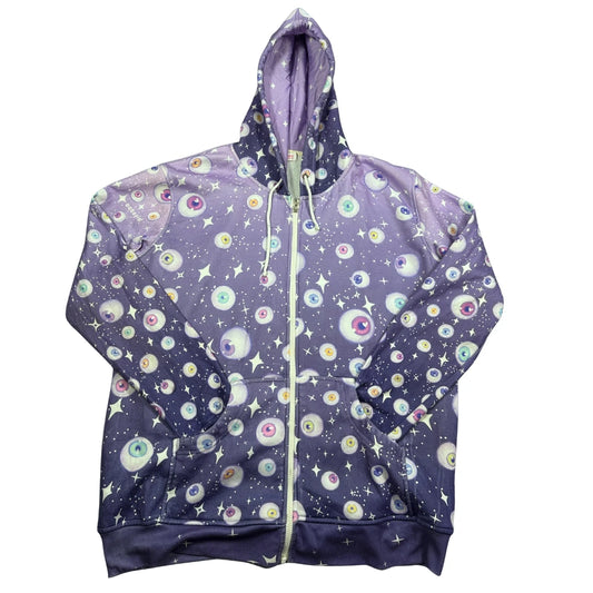 Ectopie® Purple Zip Hoodie Print-3XL
