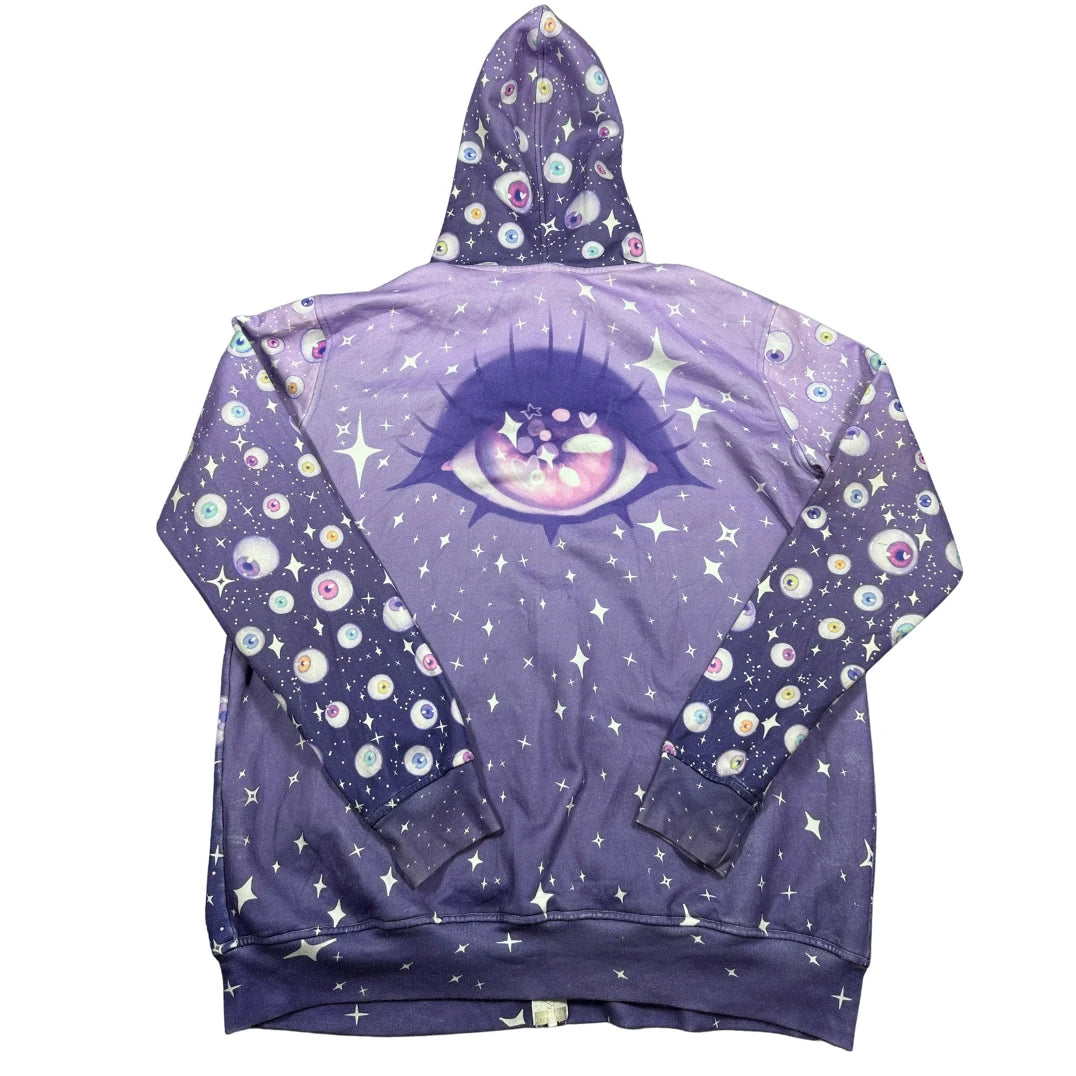 Ectopie® Purple Zip Hoodie Print-3XL