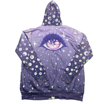 Ectopie® Purple Zip Hoodie Print-3XL