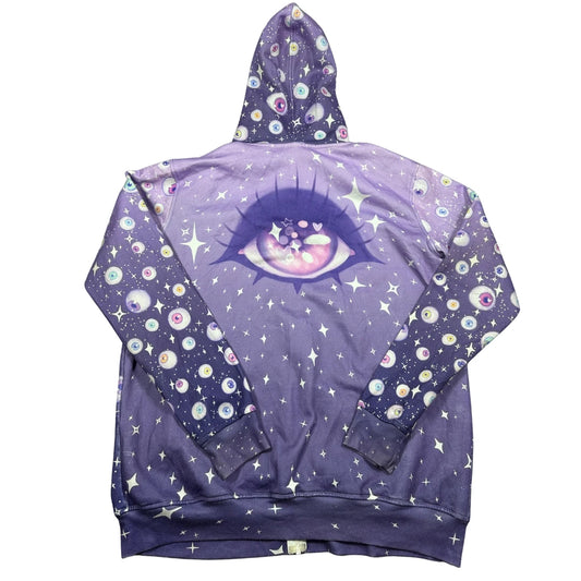 Ectopie® Purple Zip Hoodie Print-3XL