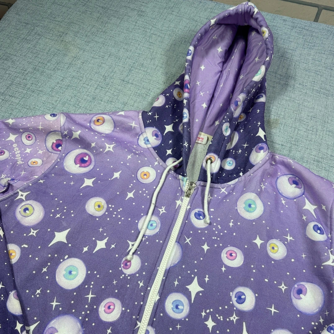 Ectopie® Purple Zip Hoodie Print-3XL