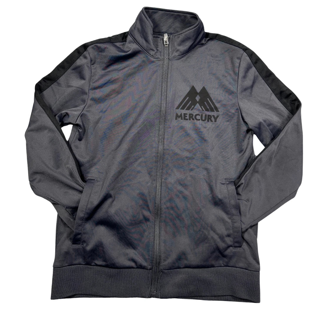 Sport-Tek® Grey Track Jacket Black Stripe-YM