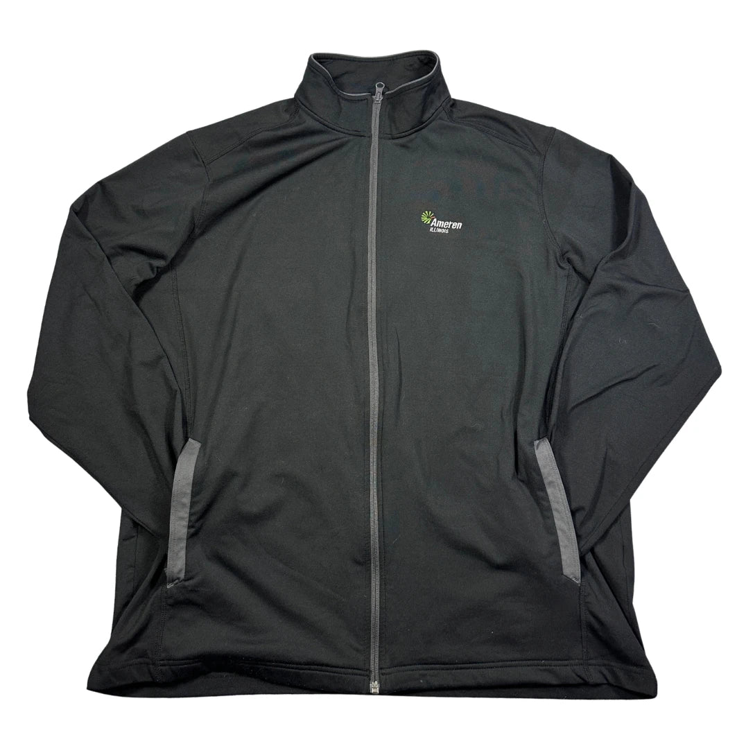 Sport-Tek® Black Stretch Track Jacket Grey Trim-XL