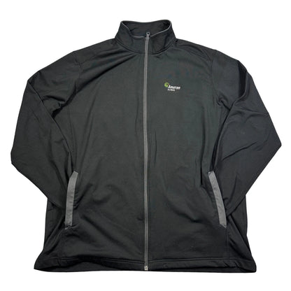 Sport-Tek® Black Stretch Track Jacket Grey Trim-XL