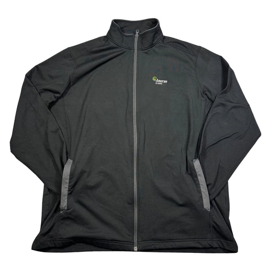 Sport-Tek® Black Stretch Track Jacket Grey Trim-XL