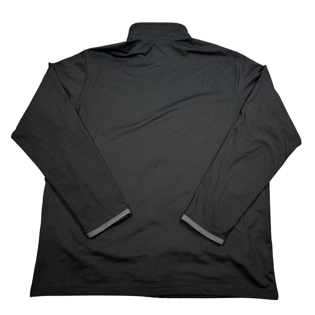 Sport-Tek® Black Stretch Track Jacket Grey Trim-XL