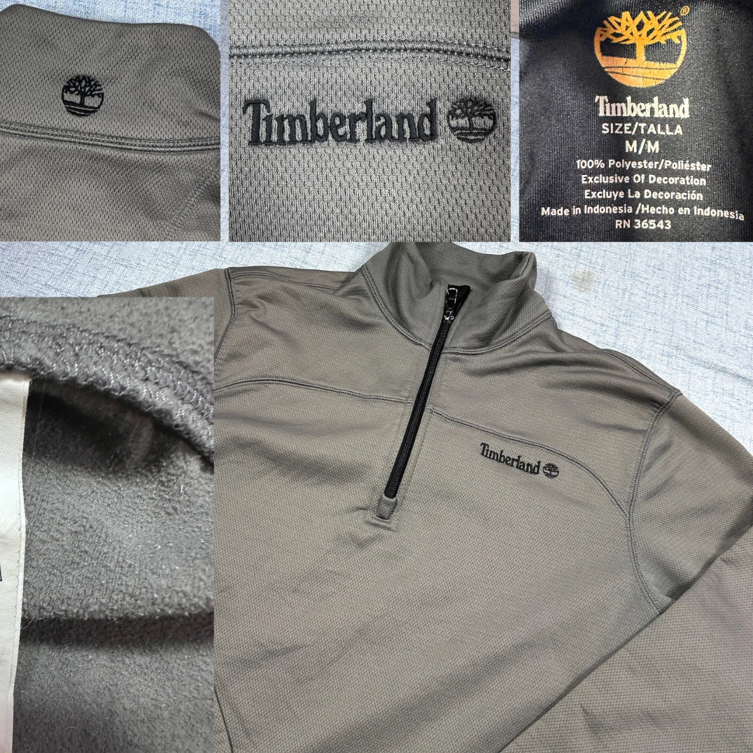 Timberland® Grey Quarter Zip Fleece Pullover-M